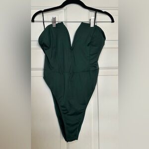 Verdusa‎ Women's Green Sweetheart Neck Strapless High Waist Bodysuit Leotard L